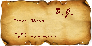 Perei János névjegykártya