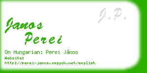 janos perei business card